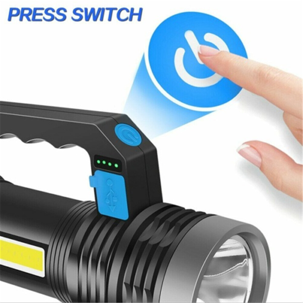 LED Flashlight USB Rechargeable Searchlight Handheld Powerful Camping Torch