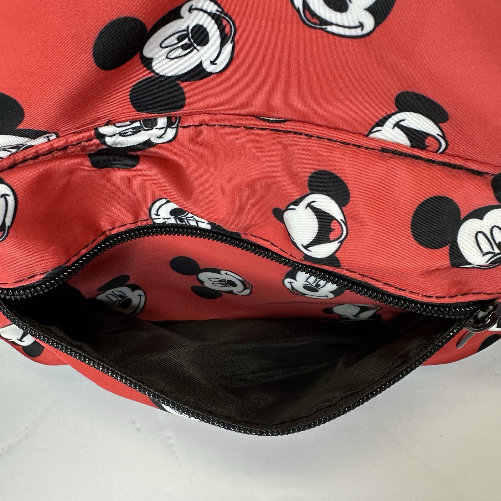 Disney Mickey Mouse All over Print Red+Black Small Backpack Bioworld 11 inch