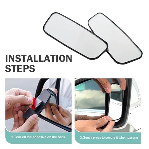 2 PCS Blind Spot Mirror, Rectangular Framed Curved Wide-angle Rearview Mirror,
