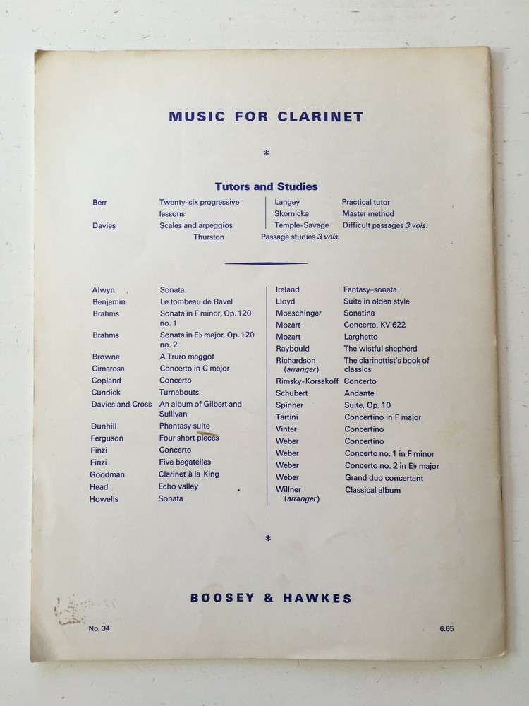 Passage Studies Volume 2 Moderately Difficult Frederick Thurston Clarinet