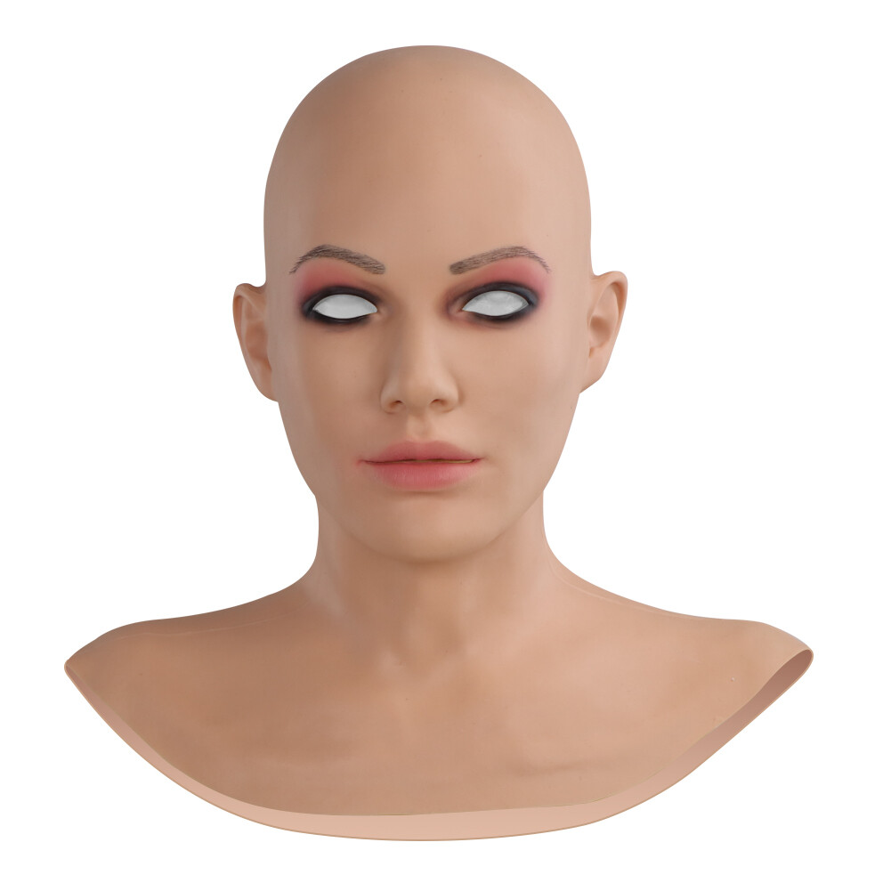 Silicone Female Mask Headwear Full Head Mask For Crossdresser Halloween Trans