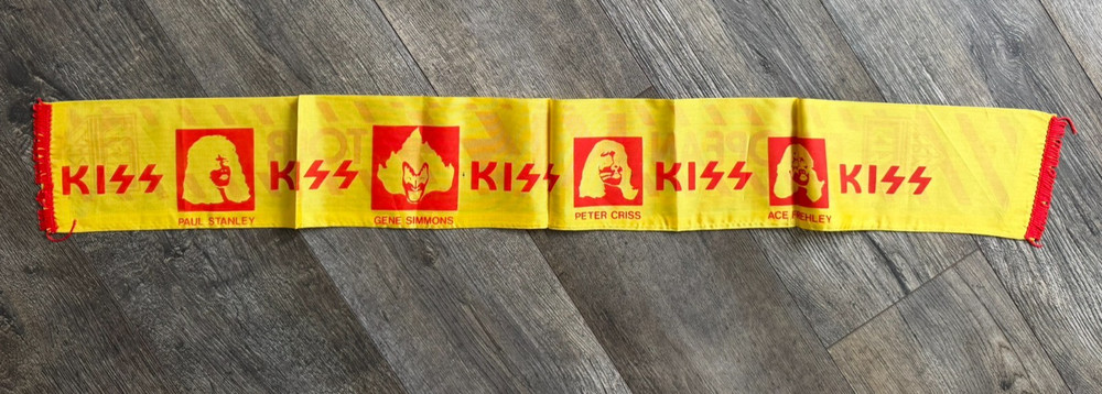 KISS Scarf Banner European Concert Tour Love Gun Kiss Army Vintage Kiss Aucoin
