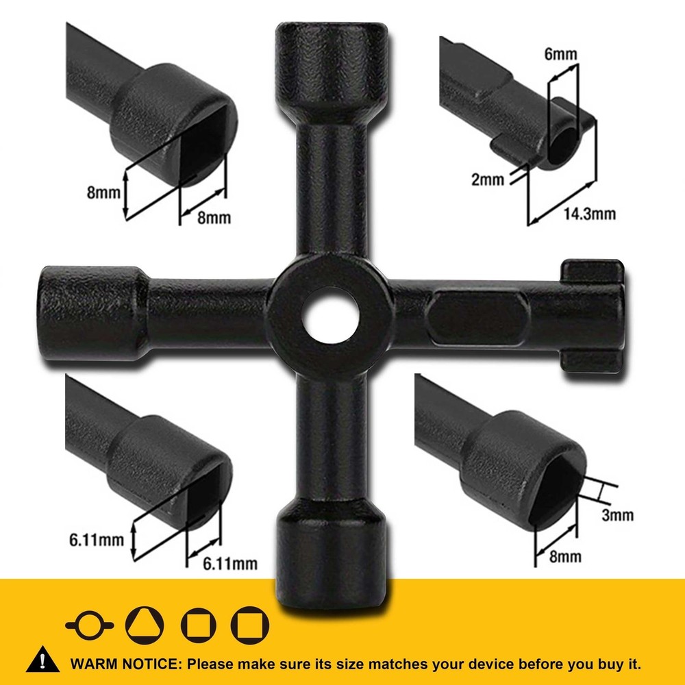 4 in 1 Meter Box Key Gas Key Utility Key, for mail box, elevator, electrical ...
