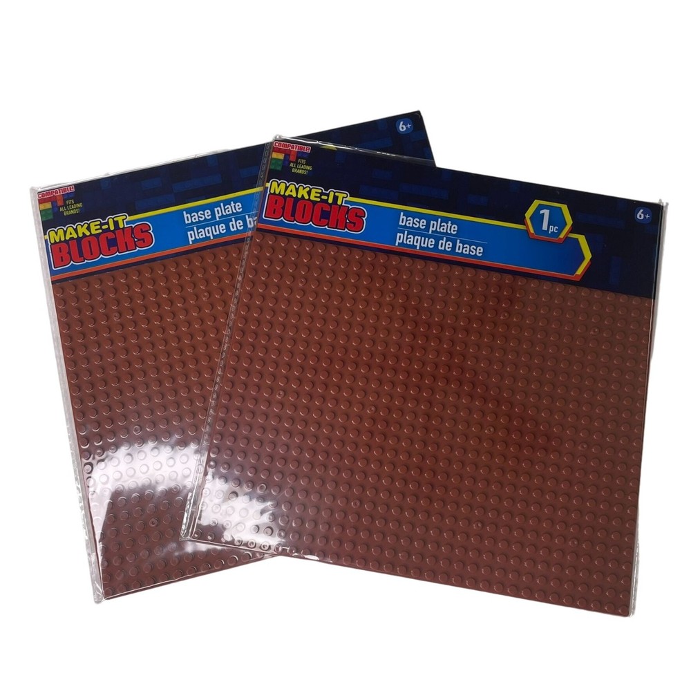 Construction Block Base Plates Set 2 Brown 32 x 32 Studs u Compatible Major Bran
