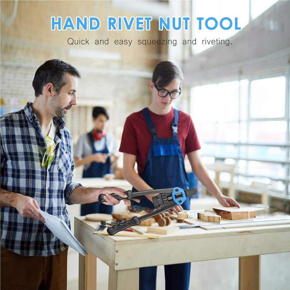 13'' Rivet Gun Kit Rivnut Thread Setting Tool Nut Setter NutSert Metric 130PCS