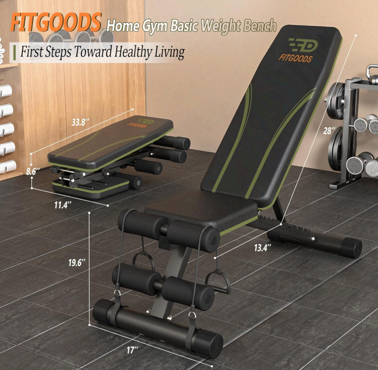 Adjustable Weight Bench for Home Gym,Foldable 700LBS Workout Bench with 9 Backre