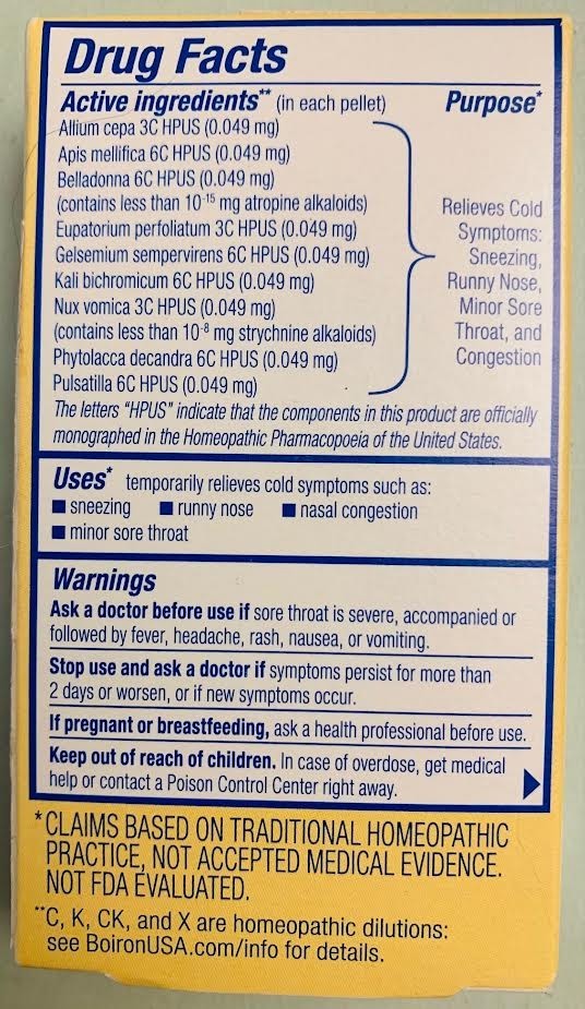 Boiron ColdCalm On The Go Multi-Symptom Cold Relief - Exp 05/2027