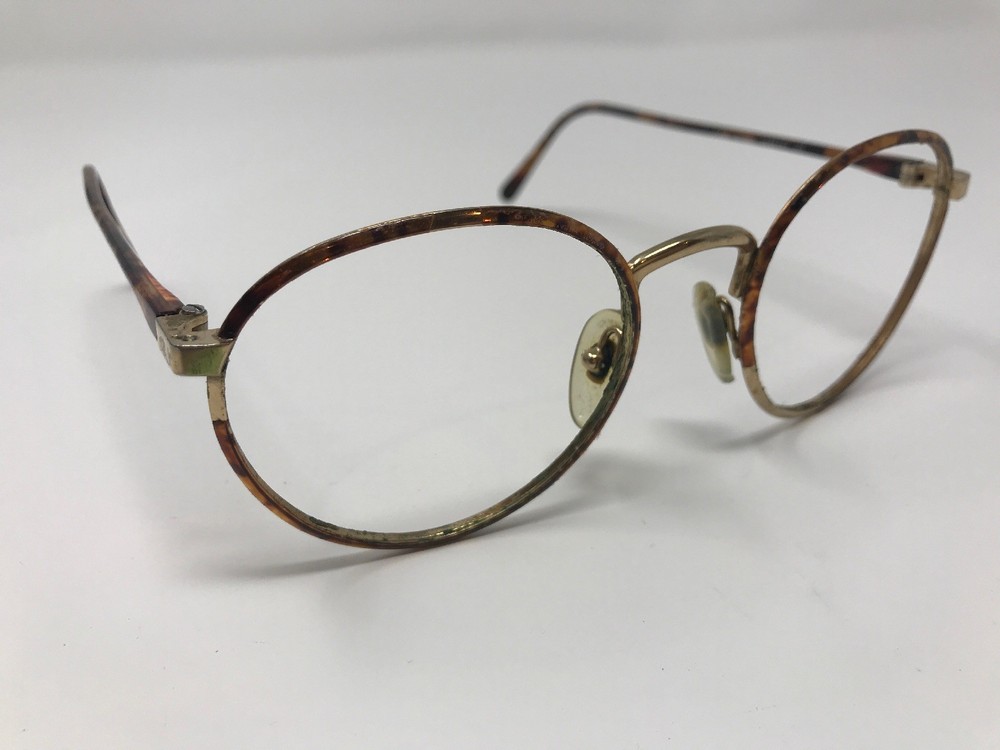 Vintage Nordic Germany Ragtime Eyeglass Frames Tortoise Round 52-21-140 BC90