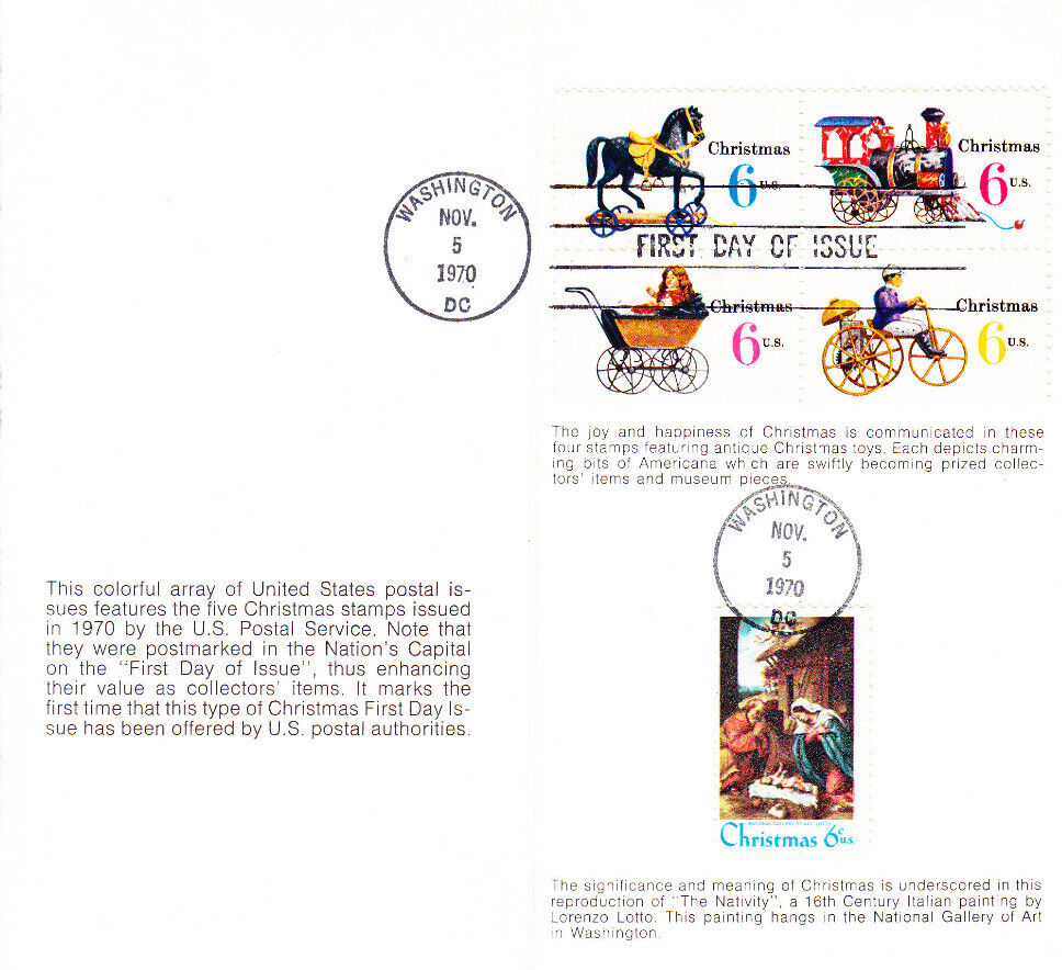 USPS 1st Day Ceremony Program #1414-18 C1 with insert Christmas 1970