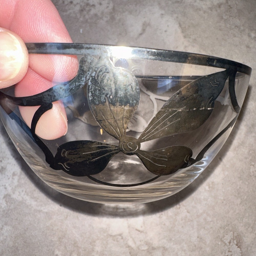Five Antique Bowls Sterling Silver Overlay