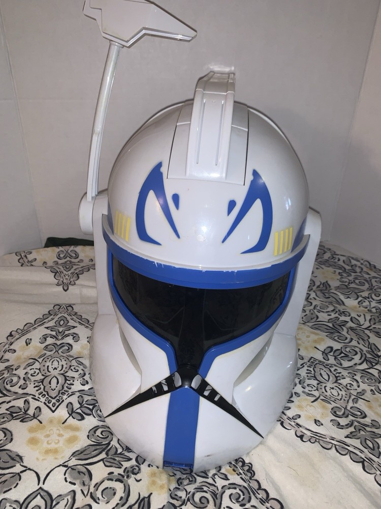 Star Wars Captain Rex Clone Wars Electronic Talking Helmet Works 2008 Complete