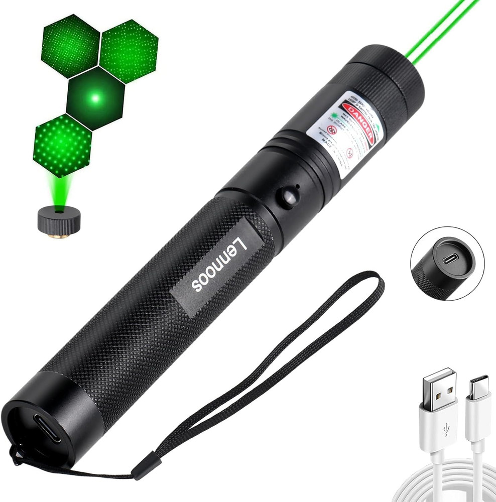 USB-C Rechargeable Green Laser Pointer - Advanced Long-Range Laser Pointer High