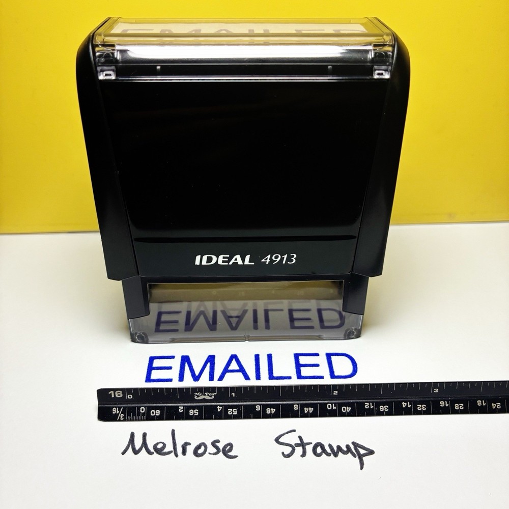 Emailed Rubber Stamp Blue Ink Self Inking Ideal 4913