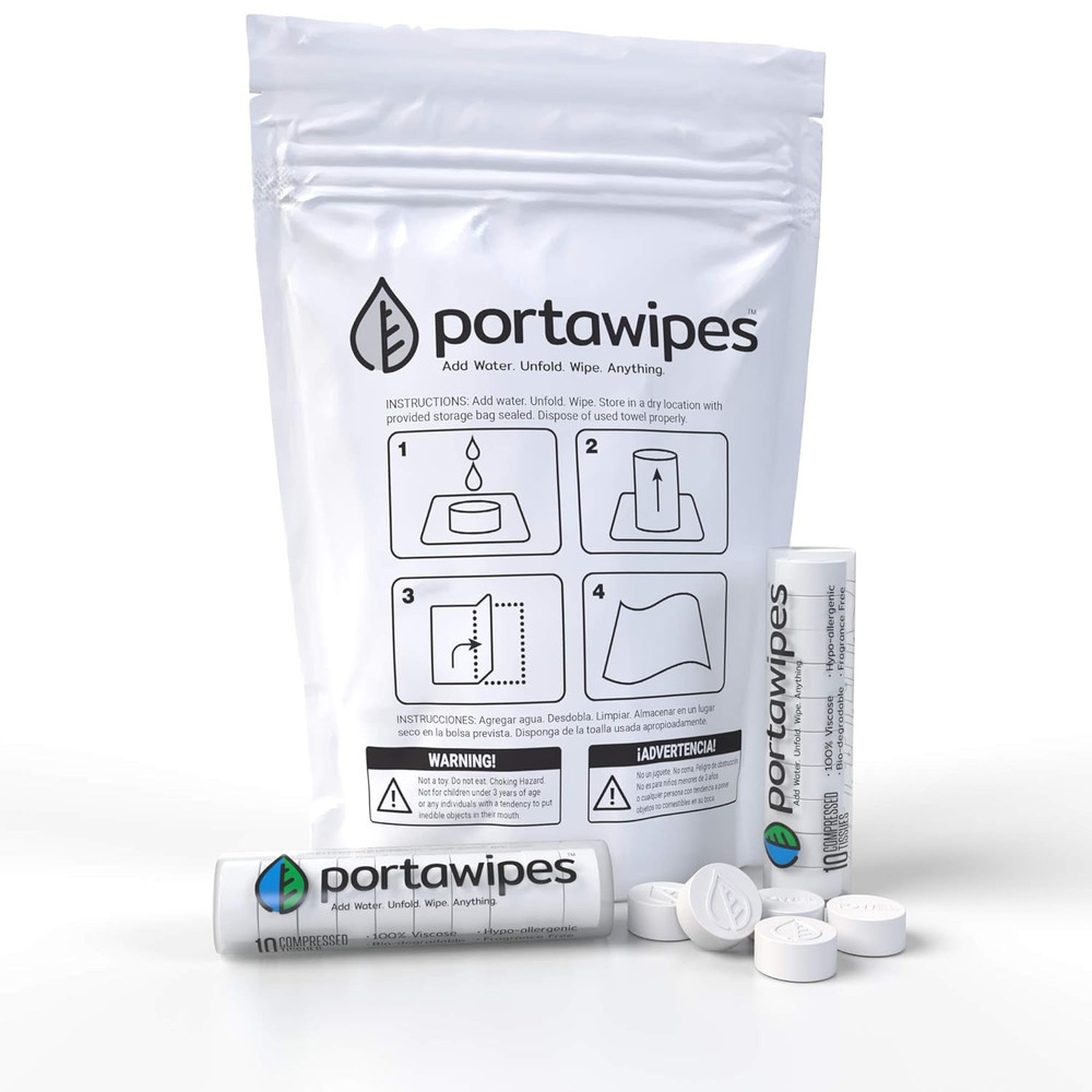 Compressed Coin Tissues | 100 Pack with 2 Cases | Soft & Odorless Wipes