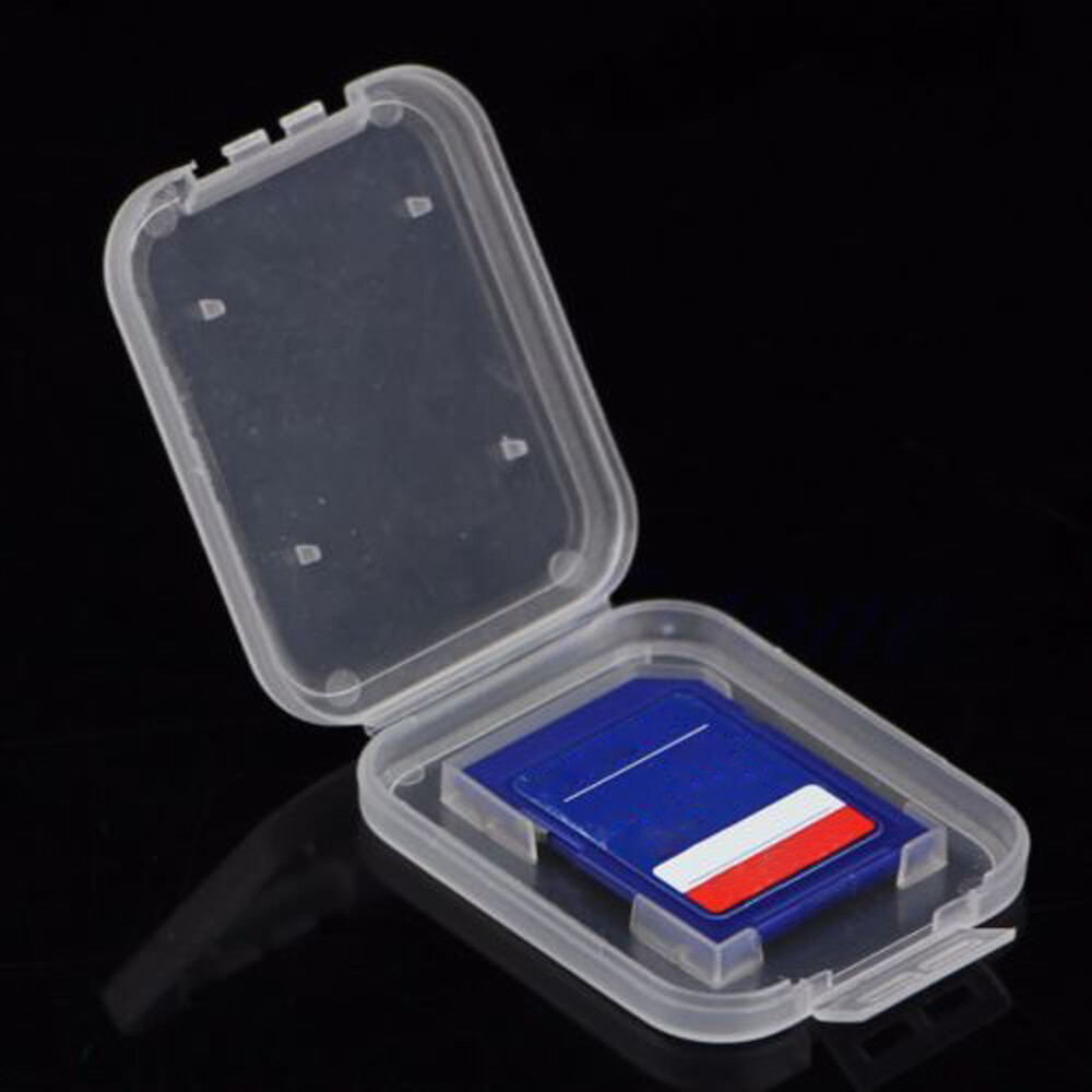 10pcs Transparent Standard SD SDHC Memory Card Case Holder Storage Boxes Plastic