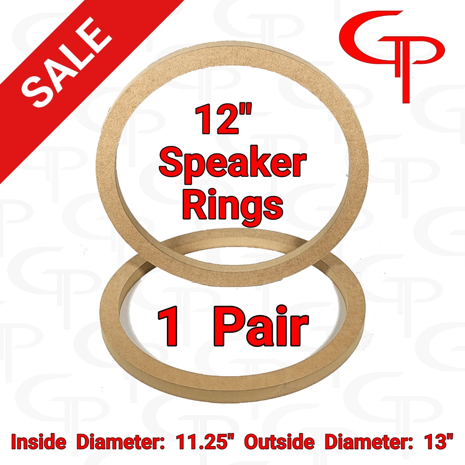 12 inch Speaker Rings MDF GP Car Audio Fiberglass Mounting Spacer 1 PAIR 12"