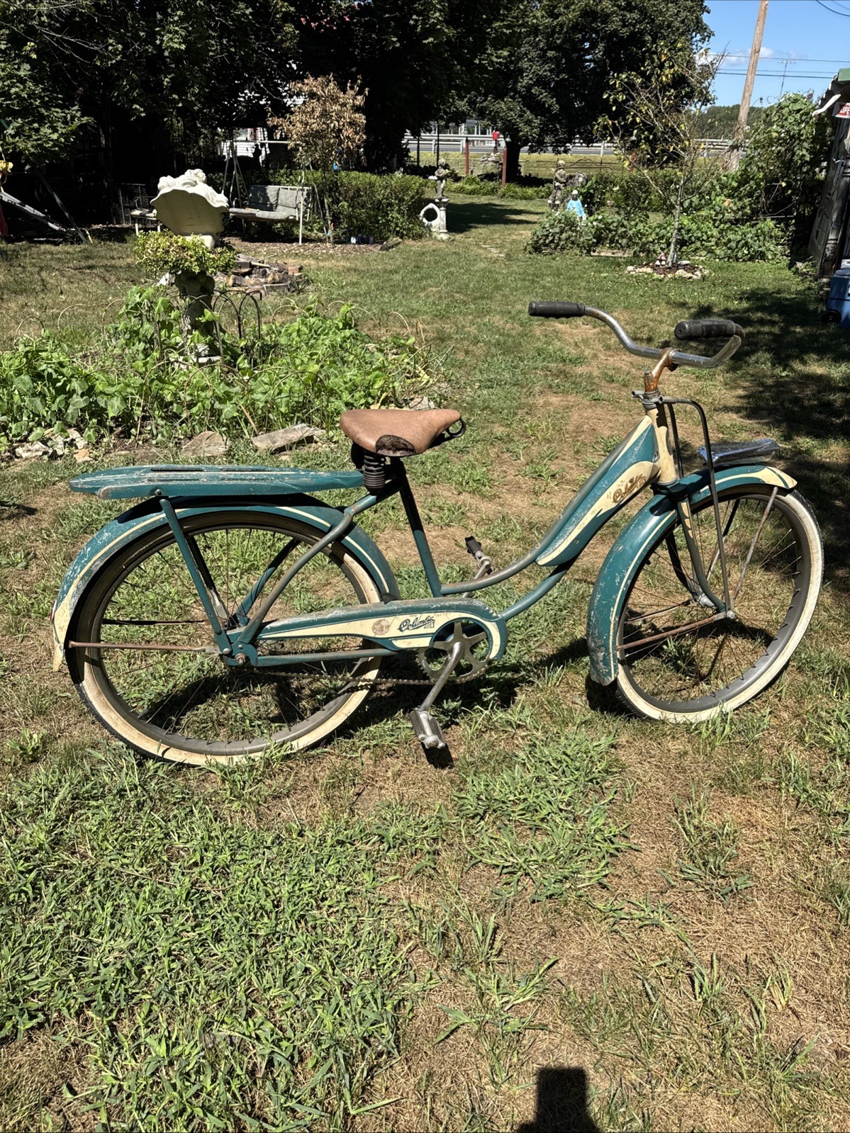 Vintage 1940s 50s  Columbia Blue & White All Original Girls Bicycle