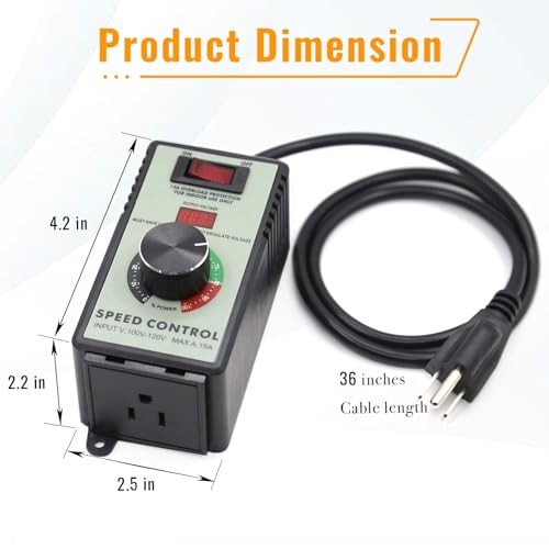 AC Motor Variable Speed Controller & Fan Controller with Rheostat, Variable