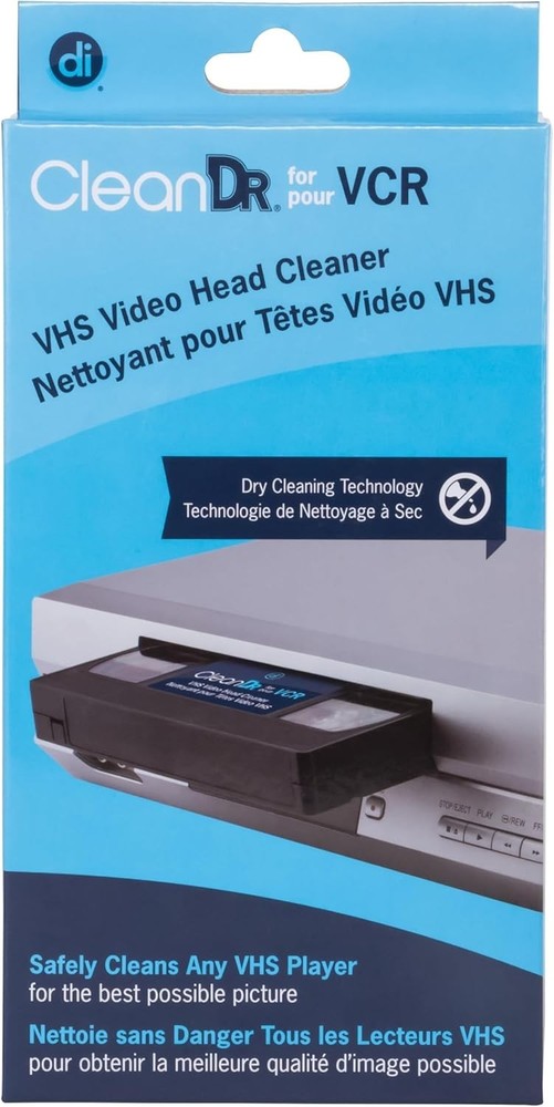 Efficient CleanDr Video Head Cleaning Kit - Dry Technology for All VHS Devices