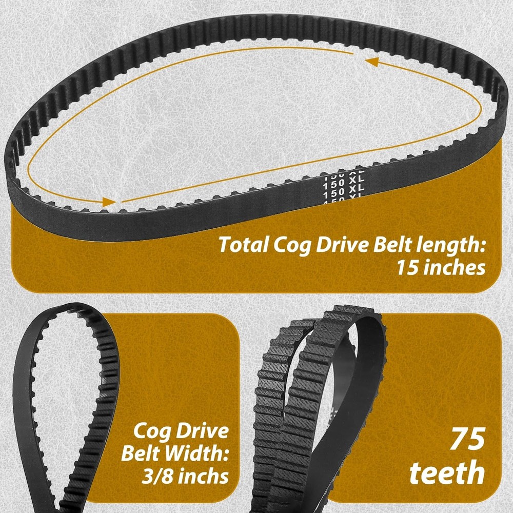 Cogged Drive Belts for Ryobi Disc Sander Models - Easy Installation, 2-Pack