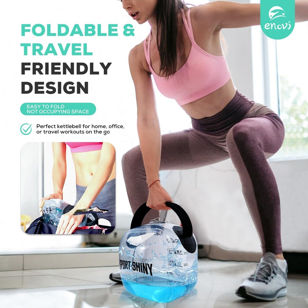 EasyGo Kettlebells, Foldable Water-Filled Kettlebell, Adjustable Kettlebell (...