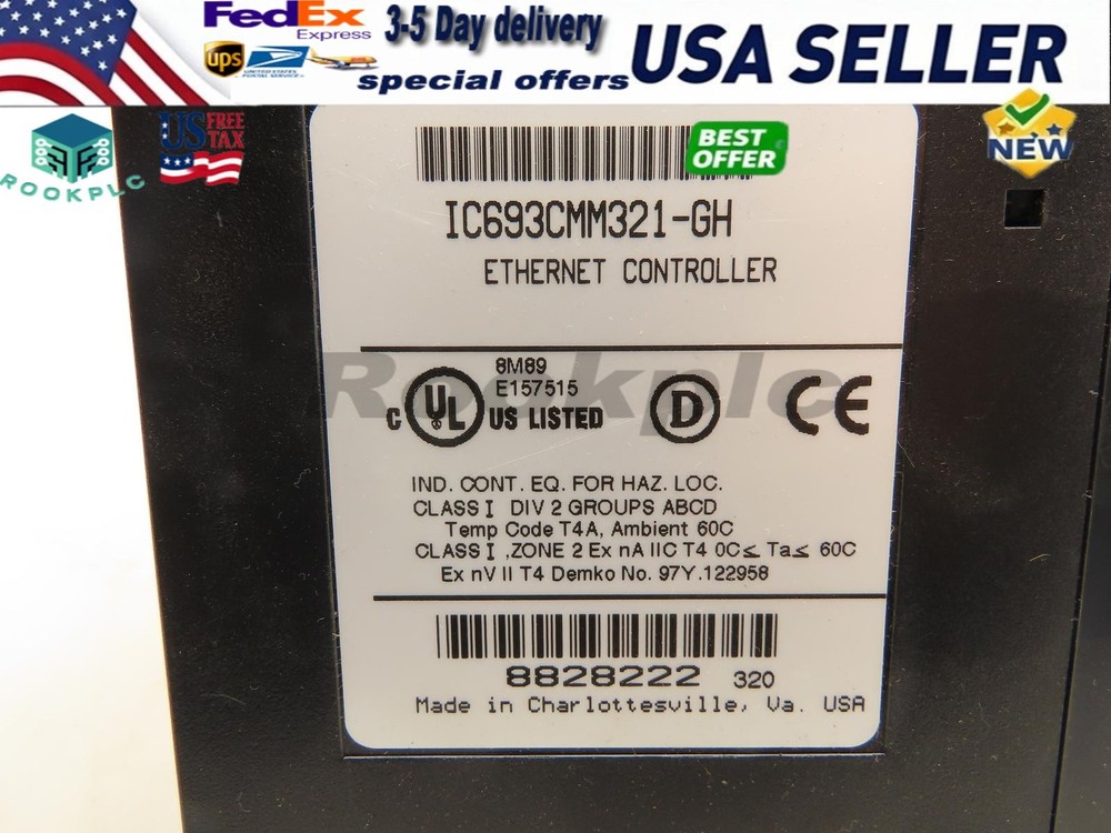 GE Fanuc IC693CMM321-GH PLC Ethernet Controller Module CMM321 Interface