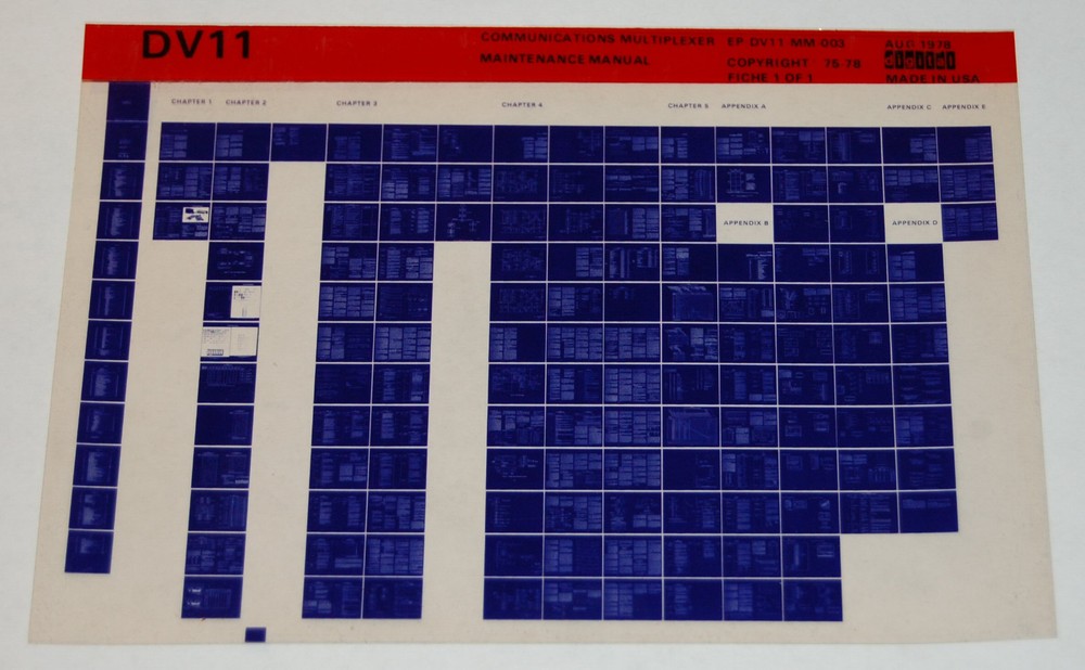 DEC DV11 Communications Multiplexer Maintenance Manual, Microfiche