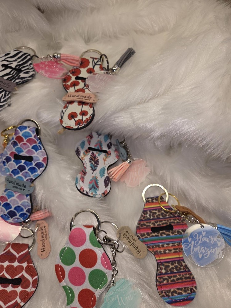 Assorted Handmade Lip Balm Holder Keychains