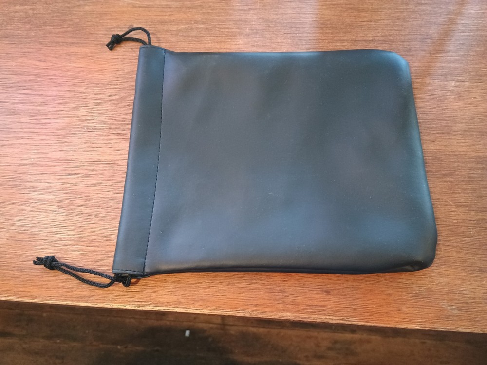 Sterling Headphones Storage Bag Black Pleather Drawstring