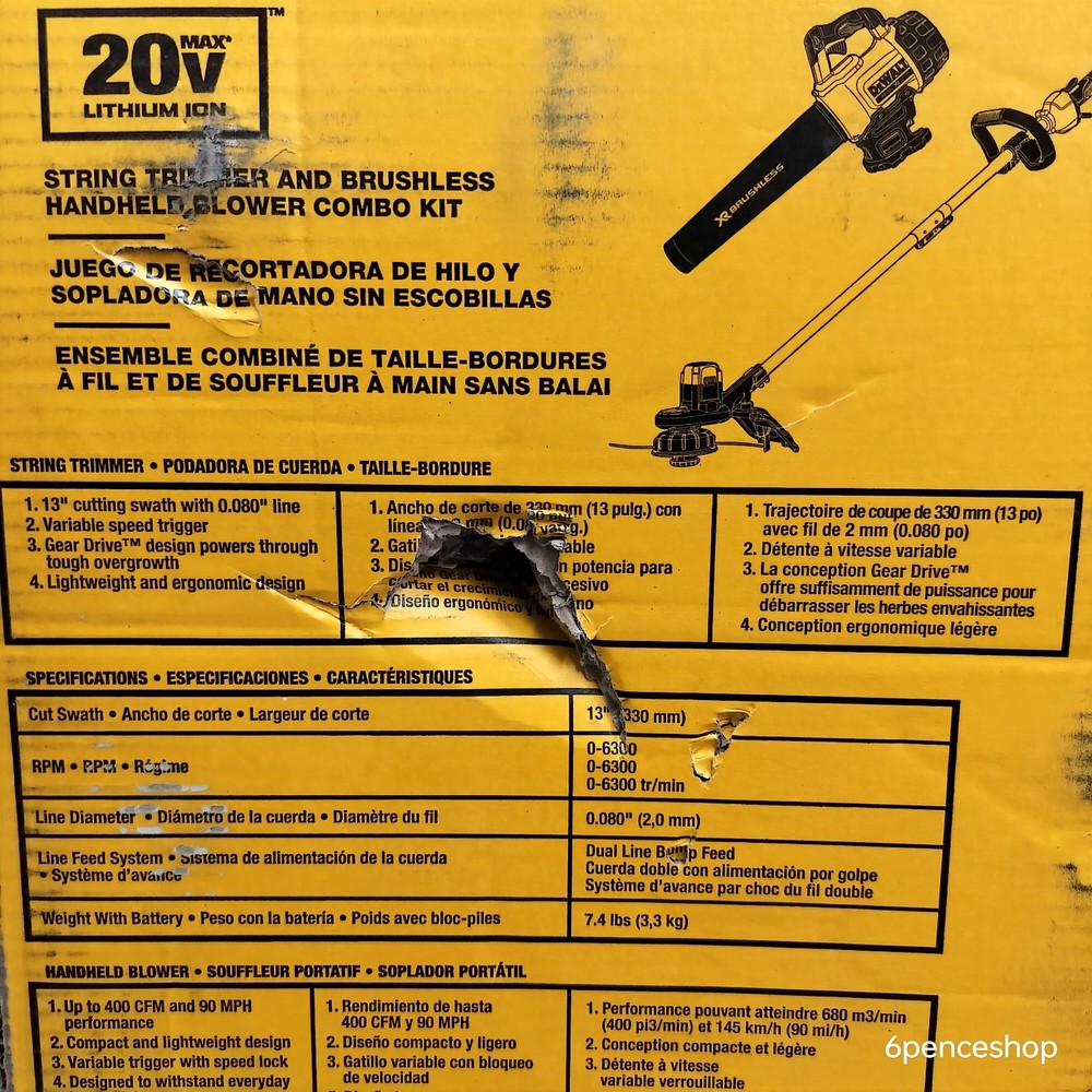 Sealed in OB-DEWALT DCK0975M1 String Trimmer & Blower & Battery