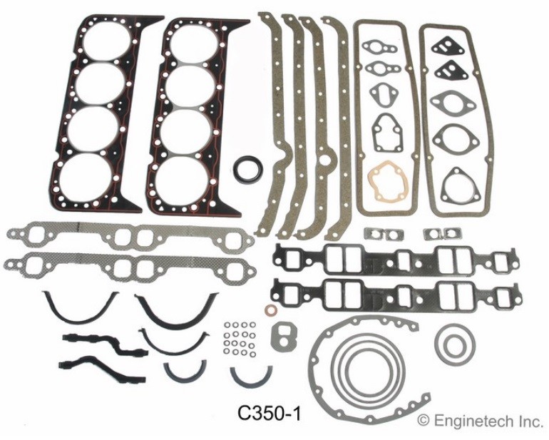 Full Engine Gasket Set for Early 2 Piece Rear Seal Chevrolet SBC 283 327 350 5.7