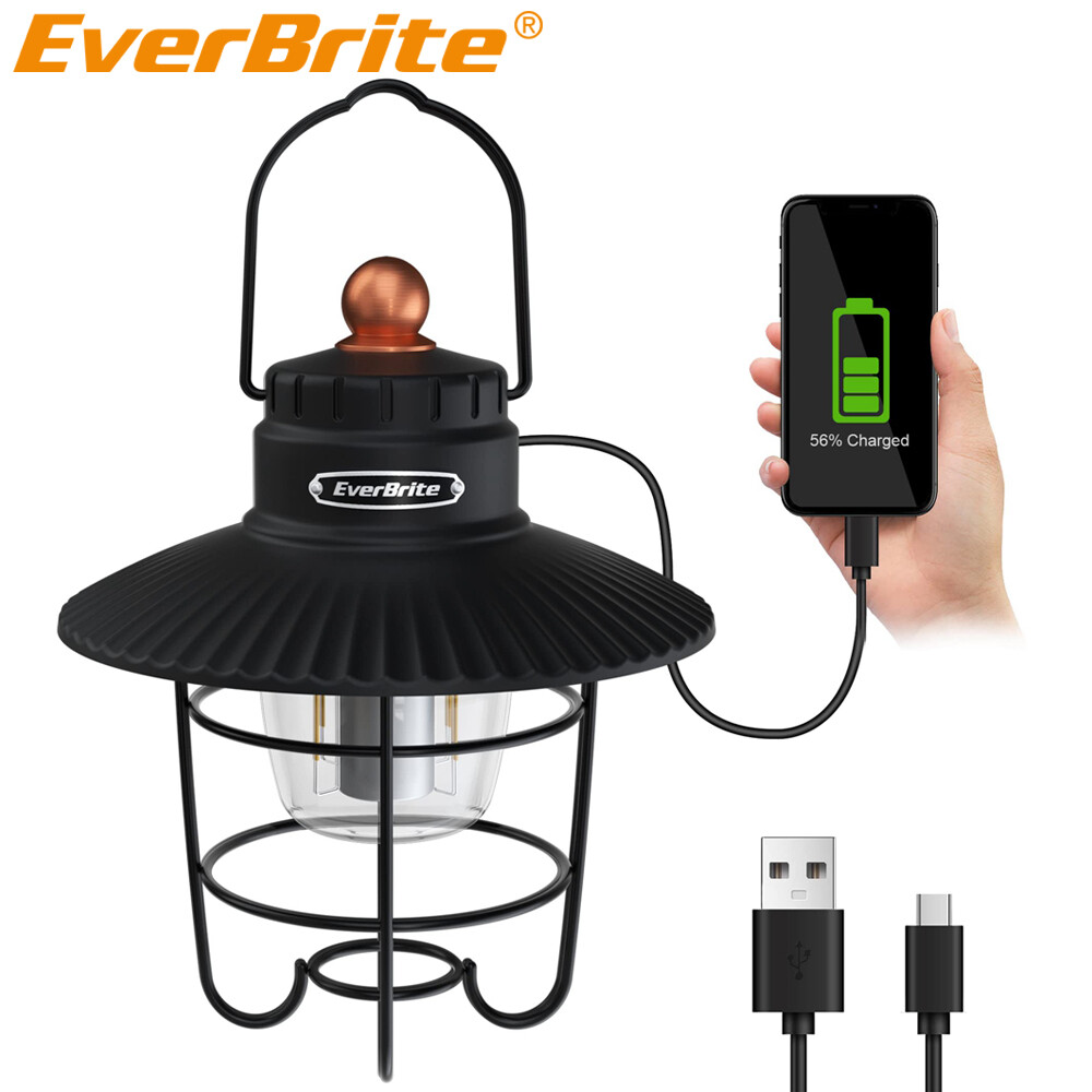 EverBrite LED Camping Lantern 3 Lights Modes Lanterns USB C Rechargeable Lantern