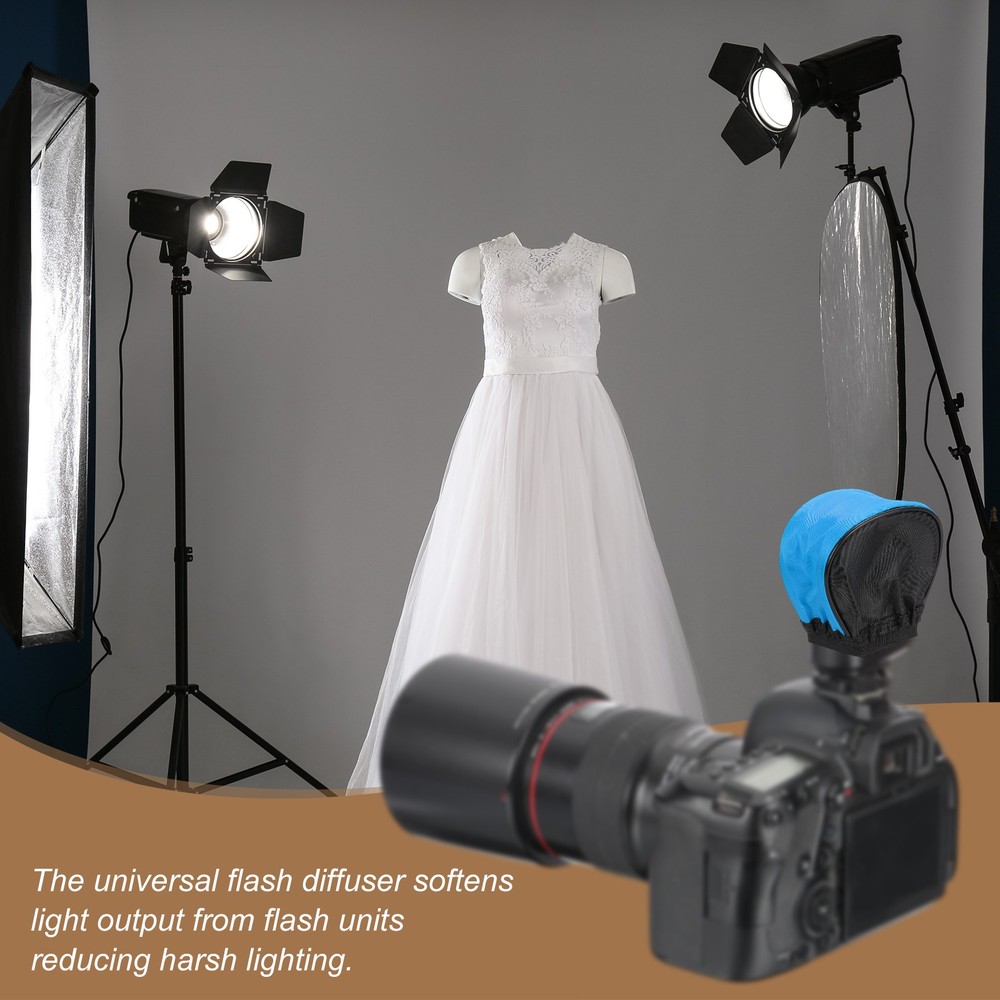 4pcs 3.5" x 2.4" Soft Mini Flash Bounce Diffuser Cap, for Flashlight, Blue