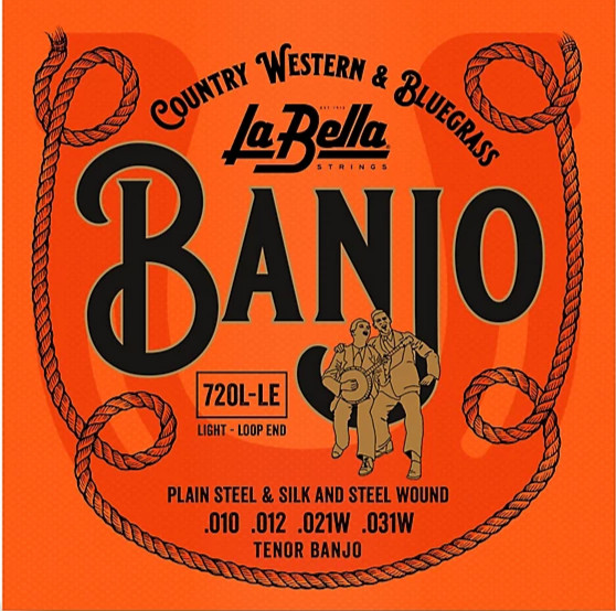 LABELLA TENOR 4-STRING BANJO STRING SET SILK & STEEL WND LOOP END LIGHT 720L-LE