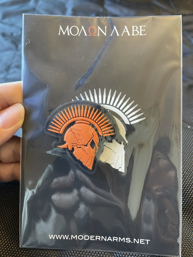 Spartan Mini-Orange Tactical Morale Patch, Modern Arms, PVC