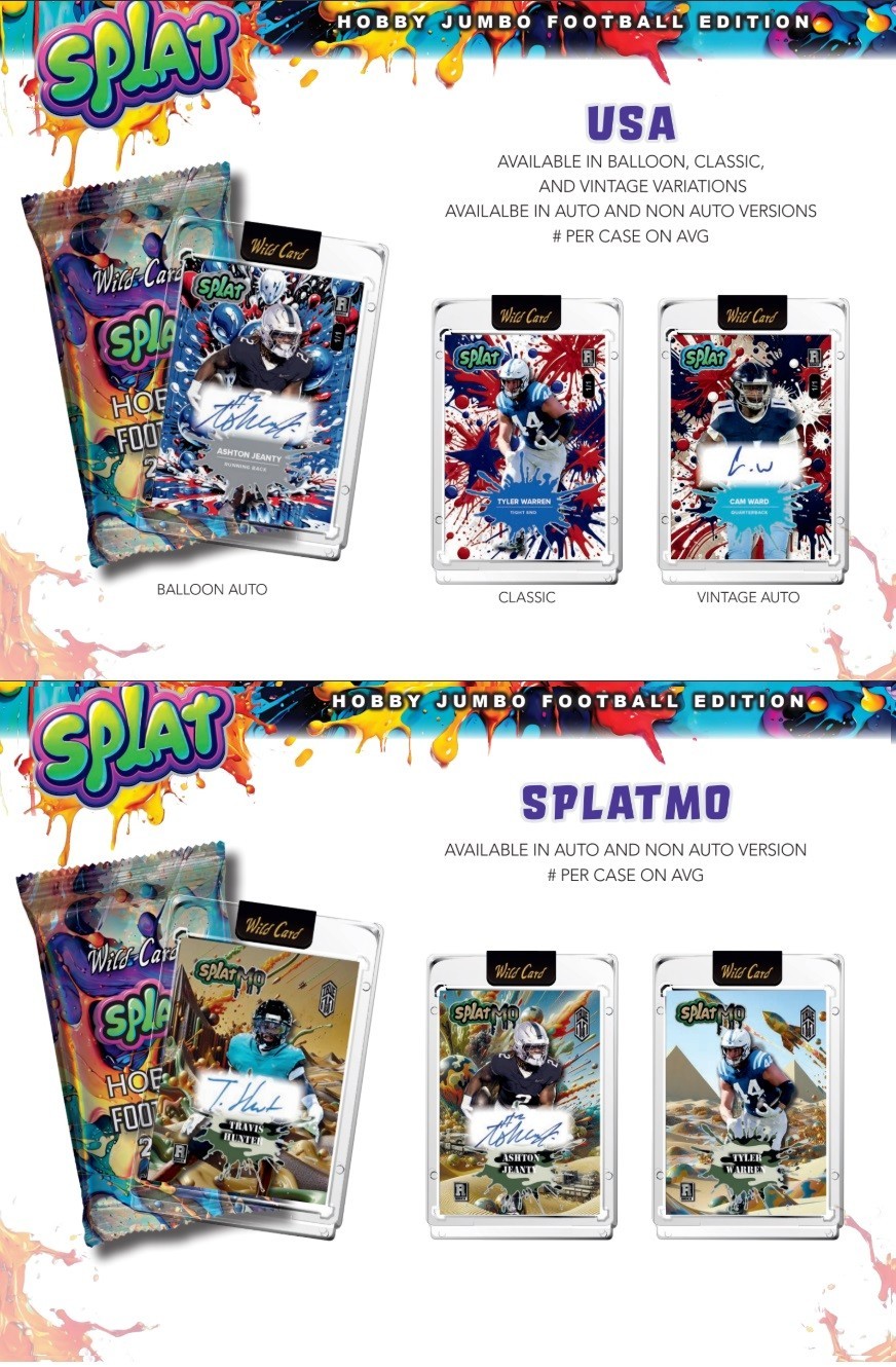 2025 WILD CARD SPLAT FOOTBALL FACTORY SEALED HOBBY JUMBO BOX