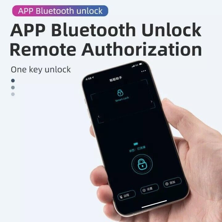 New ROCKBROS Intelligent Smart Fingerprint Lock U Shape Bluetooth Phone Control