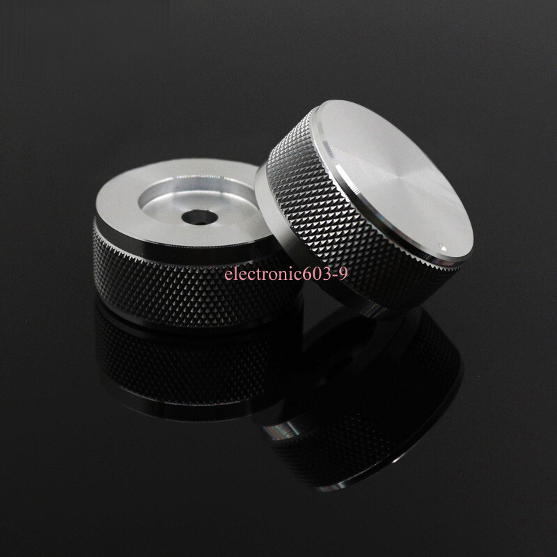 1PCS 35*16 Knurled Gloss Silver Aluminum Amplifier Volume Potentiometer Knobs
