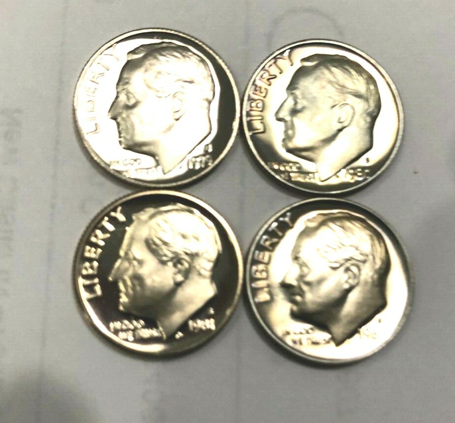 1979, 1980, 1981 1982 S Roosevelt Dime PROOF Set  INCLUDES 2 TYPE 1 PROOFS