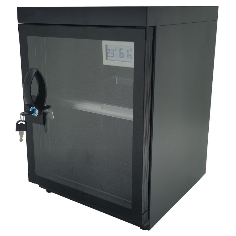 30L Digital Display Camera Dehumidify Storage Cabinet with Lock & Keys Two Layer