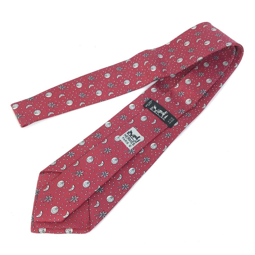 HERMES Tie All Over Pattern Silk