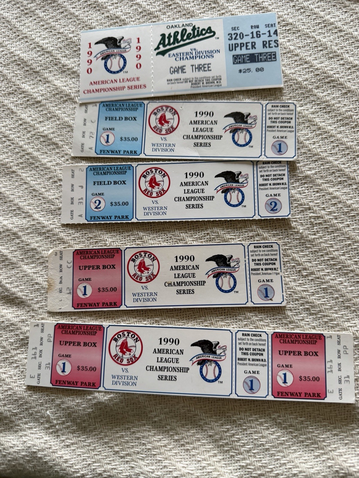 Original Oakland Athletics 1990 ACLS Game 1 Lineup Card + Tickets + More