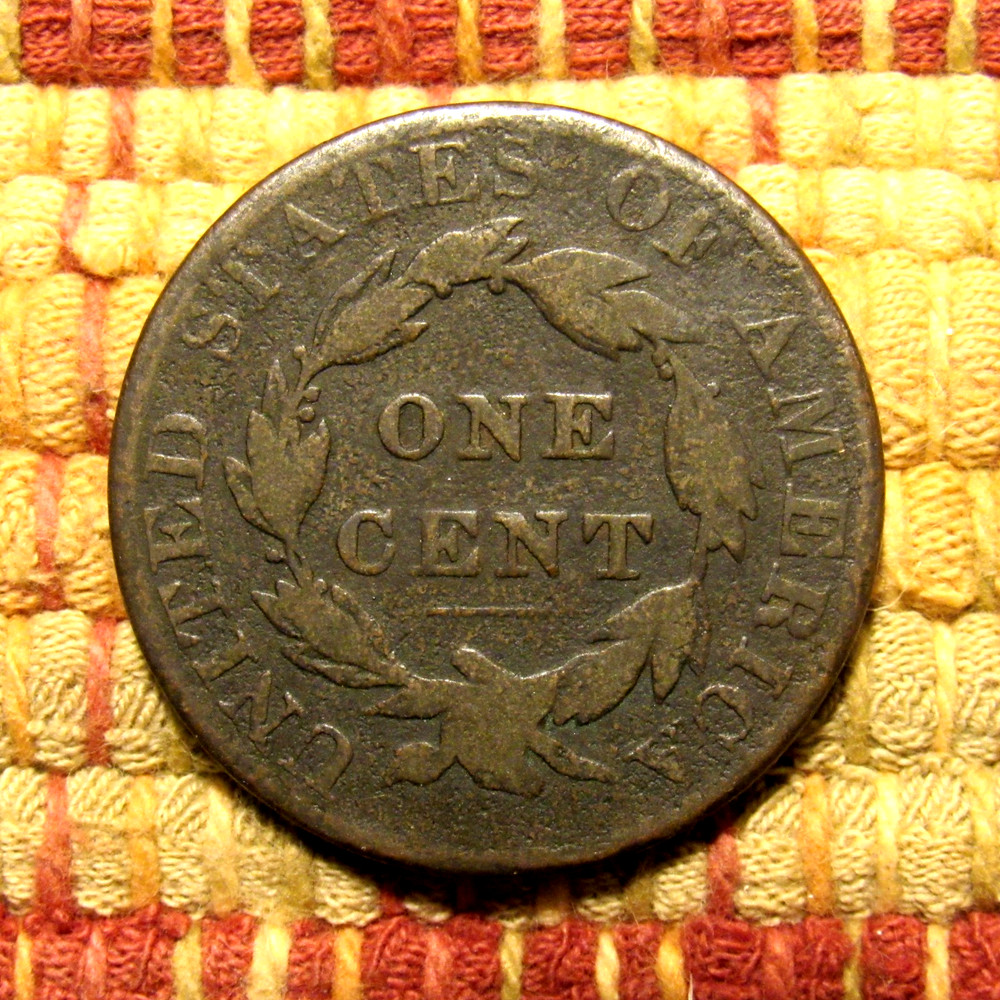 1823/2 CORONET LARGE CENT, VG ~ KEY DATE, PLEASING ISSUE-FREE ORIGINAL EXAMPLE