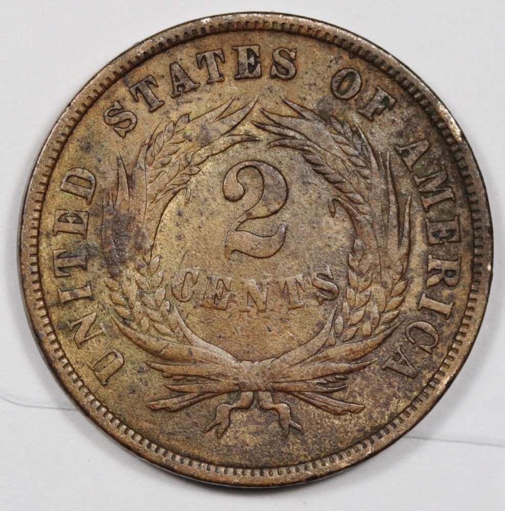 1868 2 Cent Piece. Natural Uncleaned. VF-XF. 207877