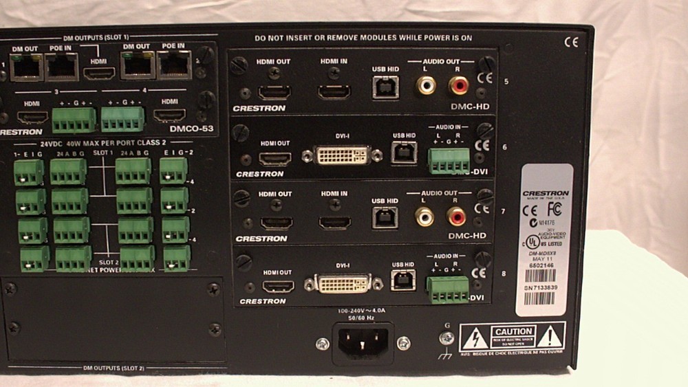 Crestron DM-MD8x8-CPU3 Digital Media Switcher w/ Assorted Modules