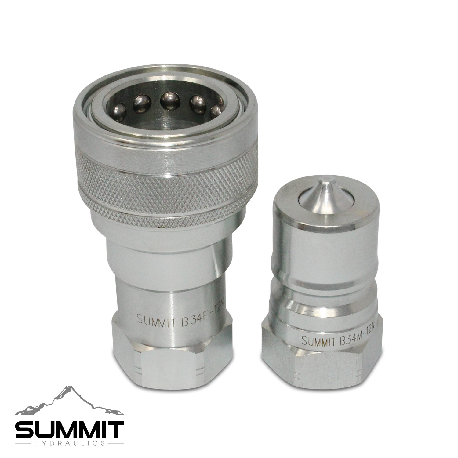 3/4" NPT ISO 7241-B Quick Disconnect Hydraulic Coupling / Coupler Set