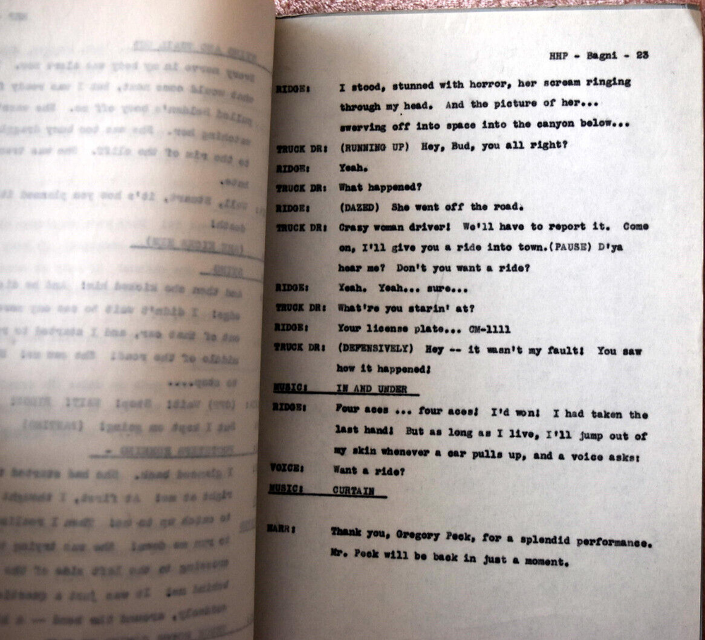 Rare 1948 "Hitch-hike Poker" Original Screenplay Script (Writer's Draft)