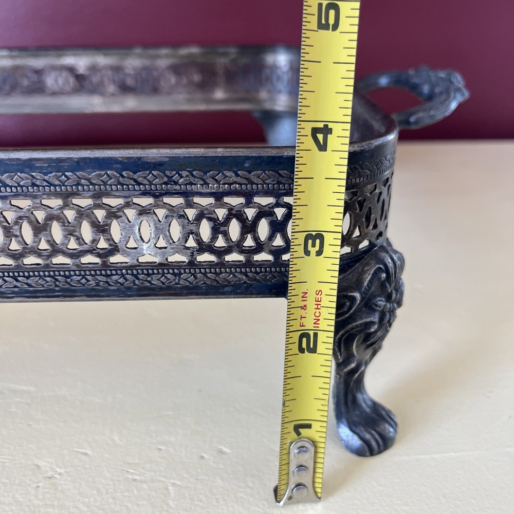 Silver-plated Rectangle Casserole Tray. Footed with Handles