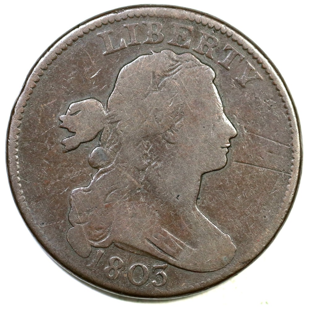 1803 S-252 R-2 Draped Bust Large Cent Coin 1c