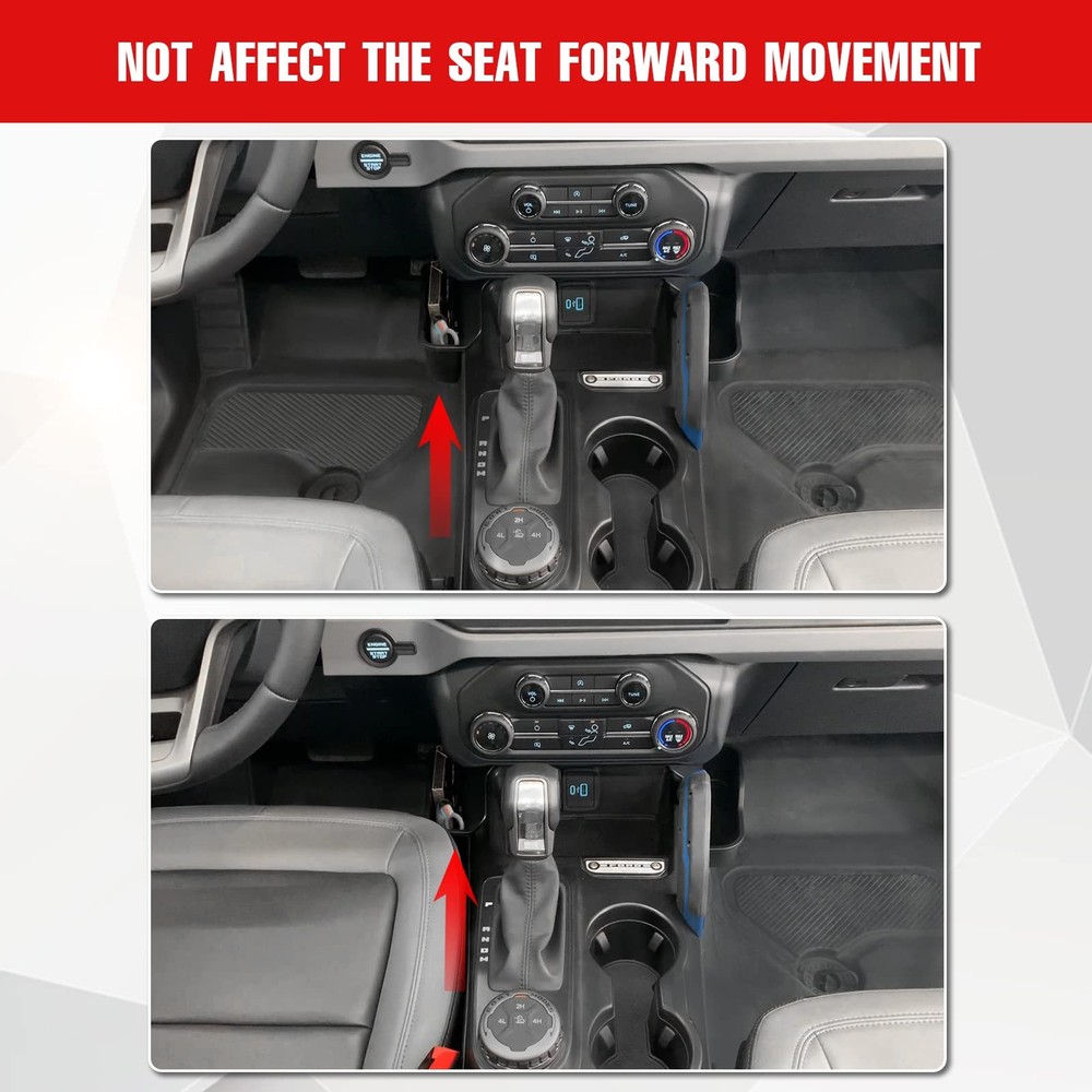 Mabett Center Console Shifter Storage Box Compatible with Ford Bronco Black